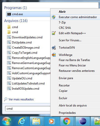 Executar prompt de comando como administrador